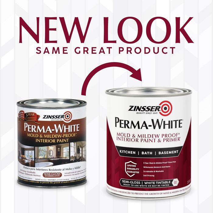 Rust-Oleum Zinsser 02754 White Perma Interior Acrylic Paint, 1 Quarts (Pack of 1)