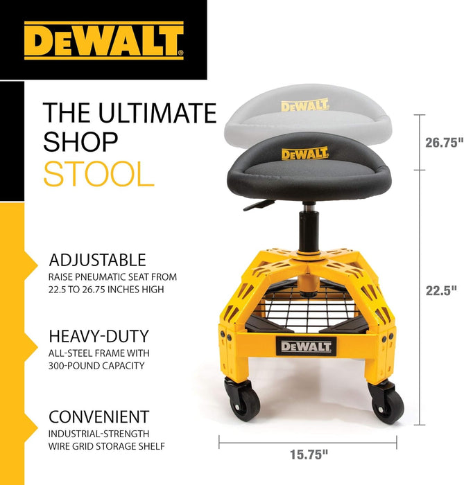DEWALT DXSTAH025 Adjustable Shop Stool With Casters