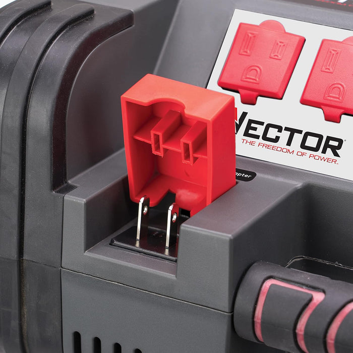 Vector PPRH5V 1200 Peak Amp Automotive Jump Starter, Portable Power – 10W USB Port, 500W Inverter, 120 PSI Air Compressor