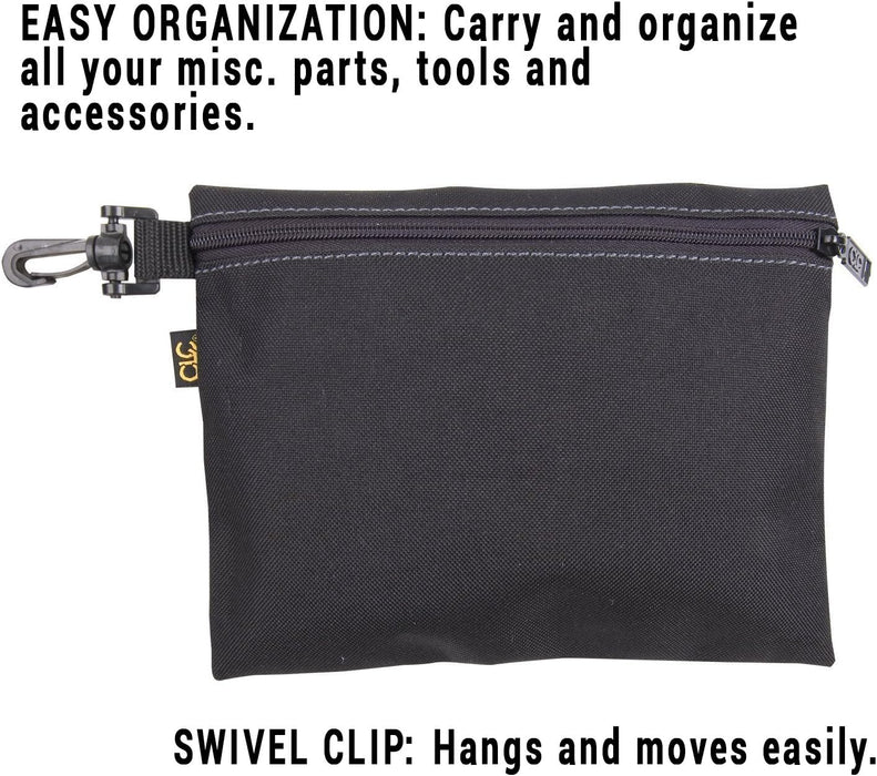 Custom Leathercraft 1100 Multi-Purpose Clip-on Zippered Poly Bags (Pack of 3)