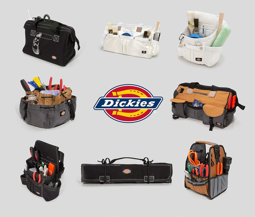 Dickies 57030 12-Inch Durable Canvas Work Bag for Painters, Carpenters, and Builders, Heavy-Duty Zipper, Reinforced Handles, Tan