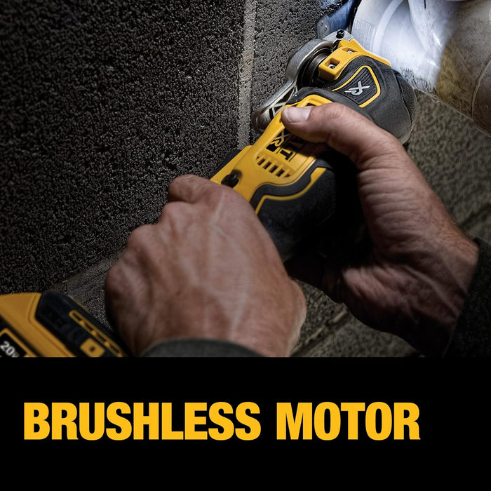 DEWALT DCS356D1 20V MAX XR Oscillating Multi-Tool Kit, Oscillating Tool Accessories, Cordless, 3-Speed, Quick Blade Change, Sand Paper, Blades, Battery and Charger Included