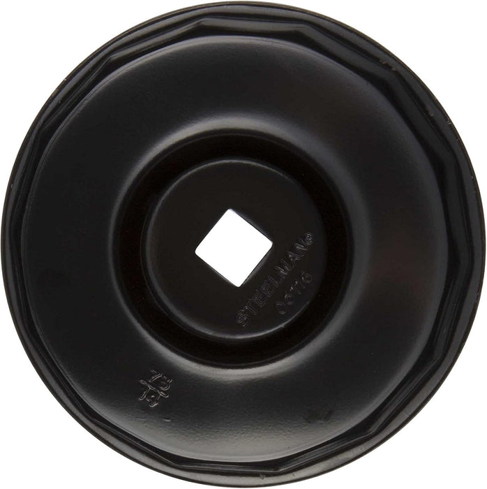 Steelman 06116 Oil Filter Cap Wrench 73mm x 14 Flute, Low-Profile Design for Confined Space, Durable Chrome Vanadium Steel