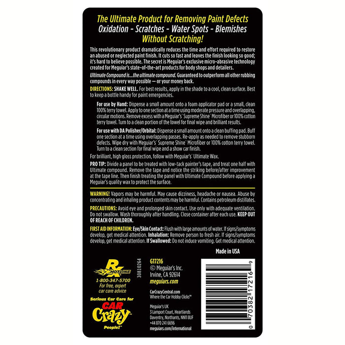 Meguiar's G17216 Ultimate Compound - 15.2 oz. (Pack of 2)