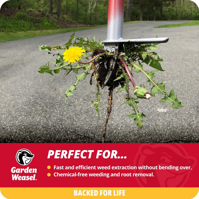Garden Weasel Weed Popper Step & Twist - Long Handle | Easy Weeding and Puller Stand Up Tool | Dandelion and Crabgrass Remover, Heavy Duty Lawn Care