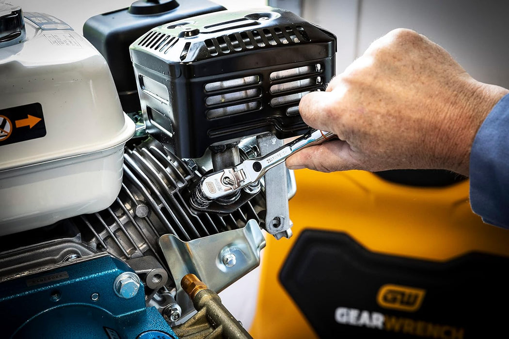 GEARWRENCH 81054 1/4" Drive 120XP Locking Flex Head Ratchet with Full Polish Grip