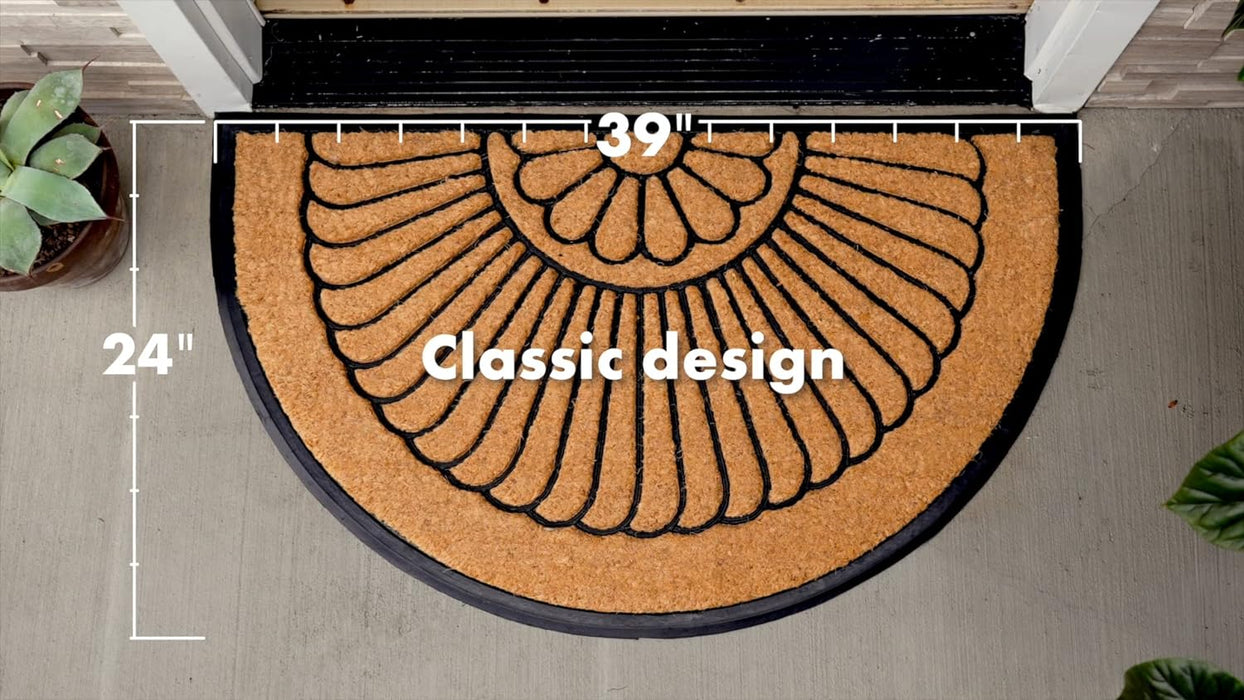 Notrax | C04S2439CR | Notrax, Crescent, Rubber-Backed Natural Coir Doormat, Entry Mat for Indoor or Outdoor Use, 24"x39", C04 (C04S2439CR)