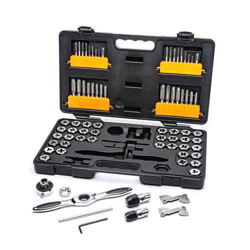 GEARWRENCH 3887 - 77 Piece SAE/Metric Ratcheting Tap and Die Set