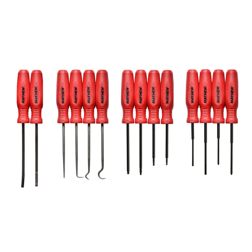 Mayhew Tools 31014F Micro Screwdriver, 14-Piece Set, Red, Hand Tool Set
