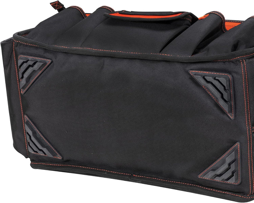 Hultafors HT5597 Work Gear Open-Top Tool Carrier, 35 Pockets, Heavy Duty Ballistic Polyester Tool Bag, Durable Base Pad Feet, Collapsible Bar Injected Mold Handle, Tape Strap, Measuring Tape Clip