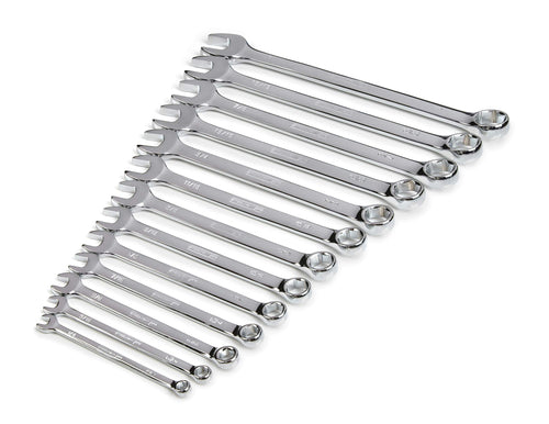 Steelman 78348 Pro 13-Piece SAE 6-Point Combination Wrench Set, 1/4, 5/16, 3/8, 7/16, 1/2, 9/16, 5/8, 11/16, 3/4, 13/16, 7/8, 15/16, and 1-inch Sizes, Full Polish Chrome