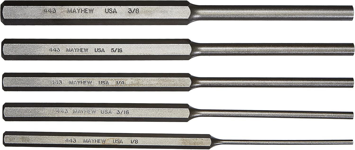 Mayhew Tools | ‎76065 | Mayhew Select 76065 446-K Long Pin Punch Kit, 5-Piece