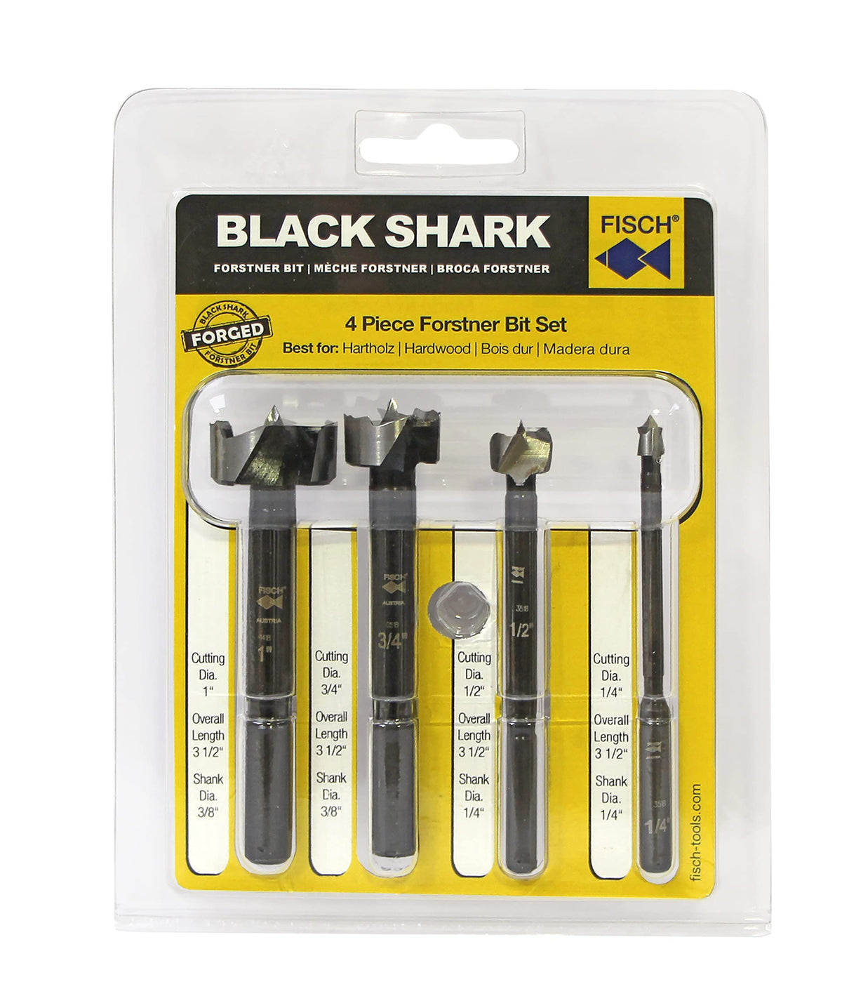 Fisch 7-Piece Imperial Black Shark Forstner Bit Set In A Blister Pack Fsa 367192 Detail View 2