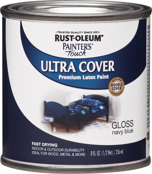 Rust-Oleum 1922730 Painter's Touch Brush Enamel Paint, 8 Fl Oz, Gloss Navy Blue (Pack of 1)