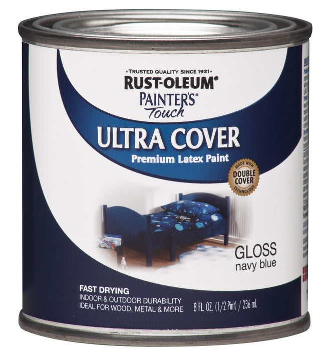 Rust-Oleum 1922730 Painter's Touch Brush Enamel Paint, 8 Fl Oz, Gloss Navy Blue (Pack of 1)