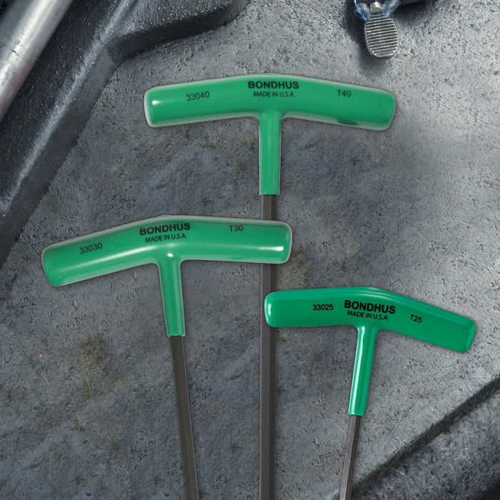 Bondhus 33034 Set of 8 Star T-handles, Graduated Lengths, Sizes T9-T40