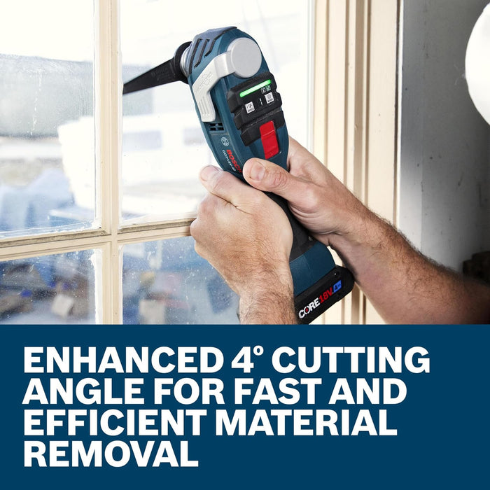 BOSCH GOP18V-40N 18V Brushless StarlockMax Oscillating Tool - Powerful 20,000 OPM, 6 Speed Settings, Auto-Stop, Ergonomic Design, Fast Accessory Changes, Ideal for Remodelers & Contractors