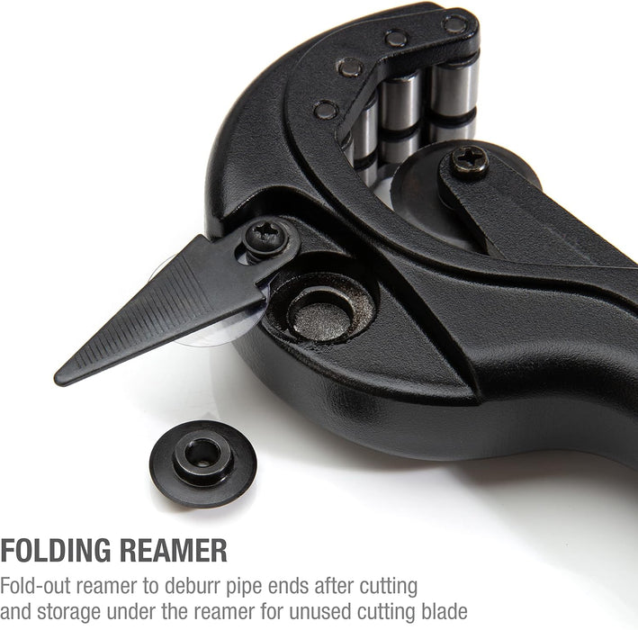 Steelman 42567 Metal Pipe and Tube Feed Cutter, Cuts 1-5/8-inch Tube Including Copper, Brass, Aluminum, ABS, and PVC, Die Cast Steel Body, Hardened Steel Blades