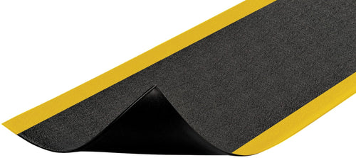 Notrax 411 Sof-Tred 2' x 60' x 9/16" Anti Fatigue Mat, Enhanced Slip Resistance with Beveled Edges and Pebbled Surface, Ideal for Industrial and Commercial Workplaces, Black/Yellow, 411R0424BY