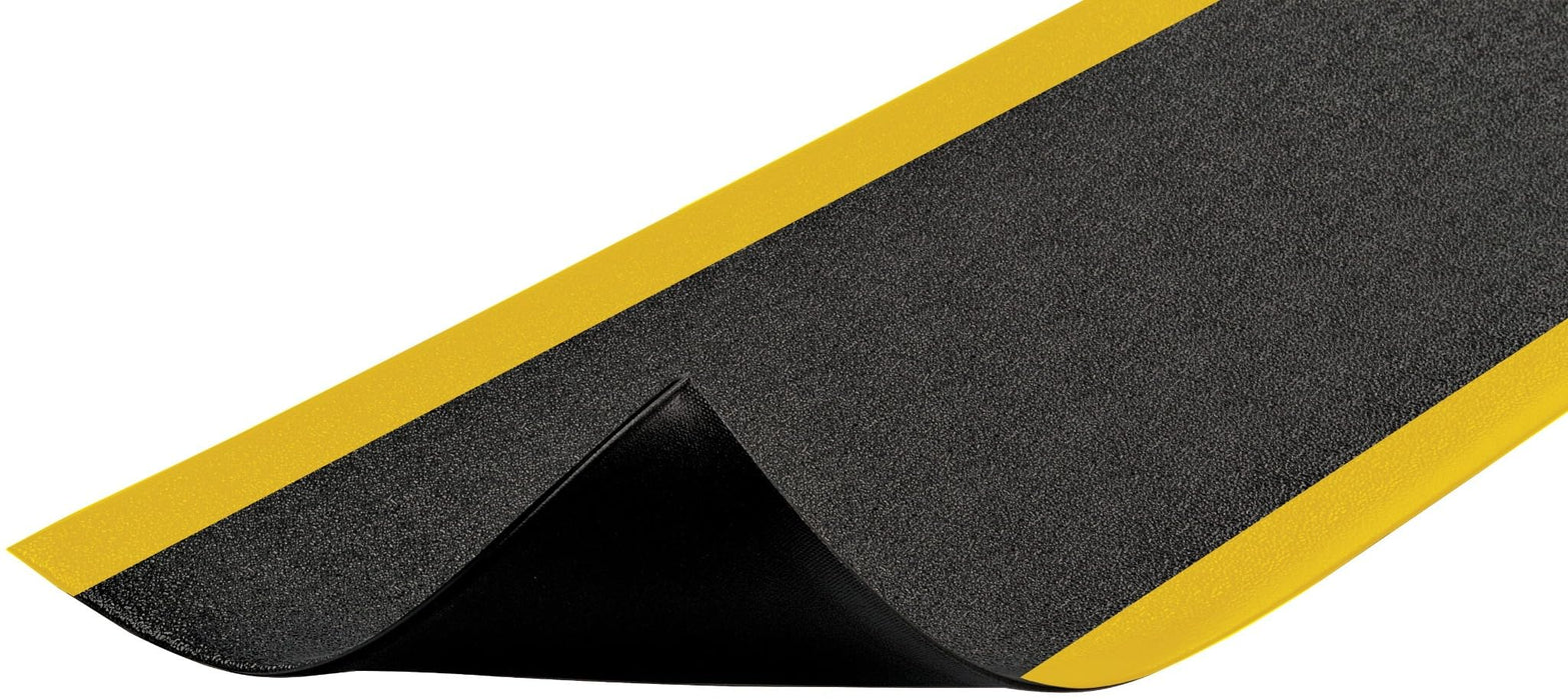 Notrax 411R0436BY 411 Sof-Tred 3' x 60' x 9/16" Anti Fatigue Mat, Enhanced Slip Resistance with Beveled Edges and Pebbled Surface, Ideal for Industrial and Commercial Workplaces, Black/Yellow