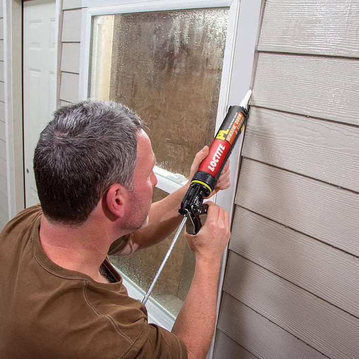 Loctite 1618182 PL Window Door & Siding Polyurethane Sealant, White, 10 fl oz Cartridge (Pack of 12)