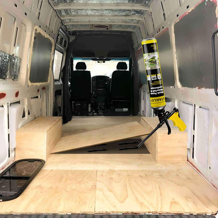 STANLEY Black Spray Foam Pro – Black Expanding Foam Sealant for RV, Automotive & Landscaping, Waterproof, UV Resistant, Strong Adhesion, Gun Use – Gun & Cleaner NOT Included - 24oz, Black Foam Pro (Pack of 12)