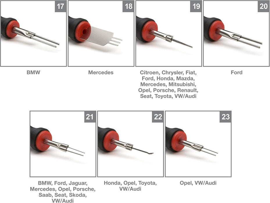 Steelman 95839 23-Piece Universal Terminal Tool Kit for Auto Technicians, Safely Remove Wires from Terminal Block Without Damage