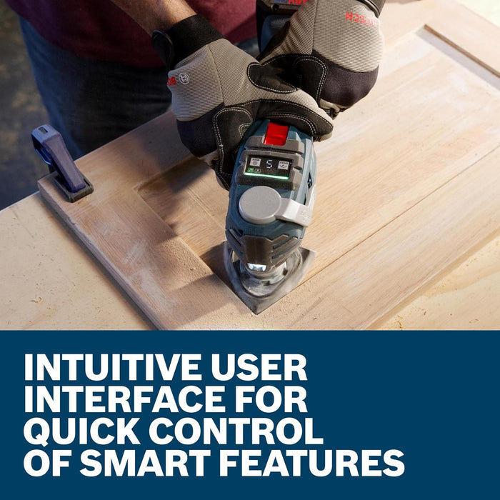 BOSCH GOP18V-40N 18V Brushless StarlockMax Oscillating Tool - Powerful 20,000 OPM, 6 Speed Settings, Auto-Stop, Ergonomic Design, Fast Accessory Changes, Ideal for Remodelers & Contractors