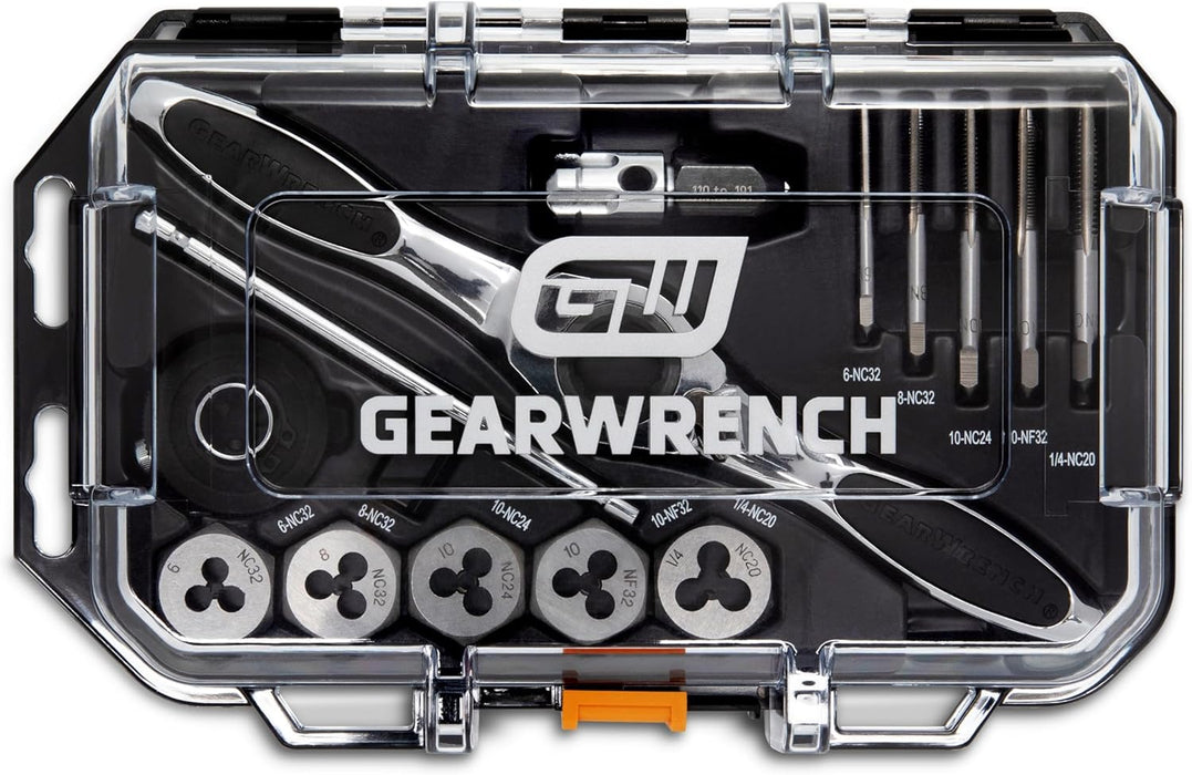 GEARWRENCH 82816 15 Piece SAE Ratcheting Tap & Die Set