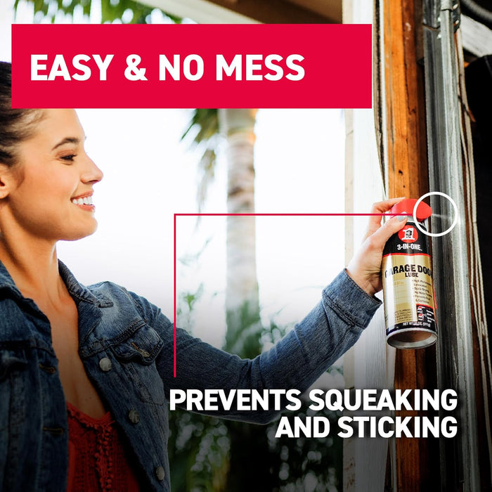 3-IN-ONE 100581 Garage Door Lubricant with Smart Straw Sprays 2 Ways, 11 oz (Pack of 6)