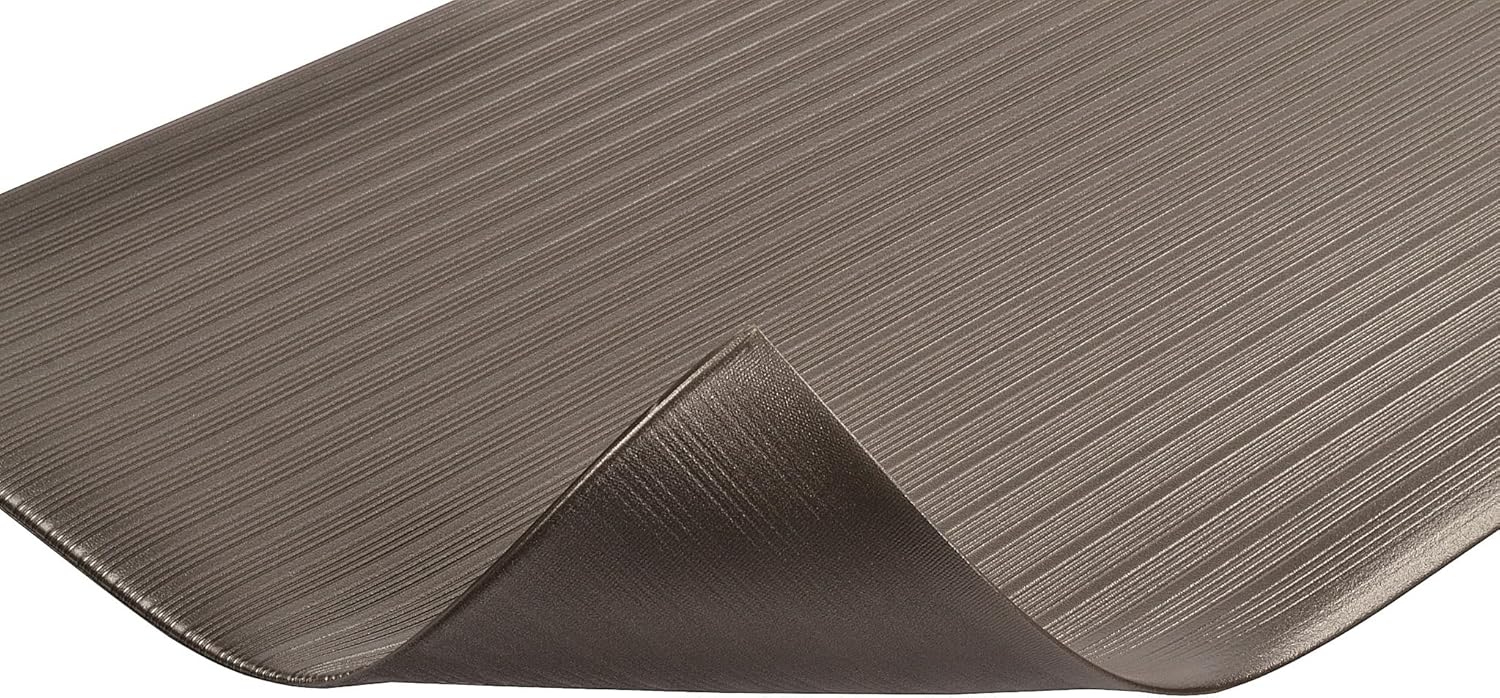 Notrax 410 Airug 4' x 60' x 3/8" Anti Fatigue Mat, Enhanced Slip Resistance with Beveled Edges and Ribbed Surface, Ideal for Industrial and Commercial Workplaces, Black, 410R0348BL Ribbed Surface 4' x 60' x 3/8" Black