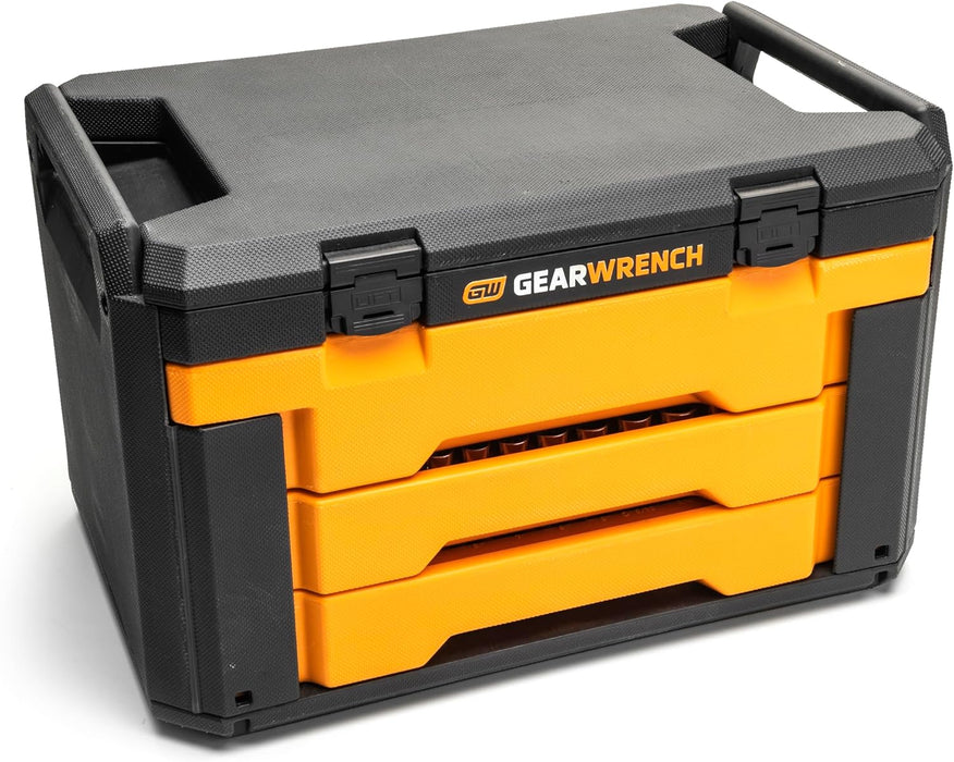 GEARWRENCH 80944 Mechanics Tool Set in 3 Drawer Storage Box, 232 Piece