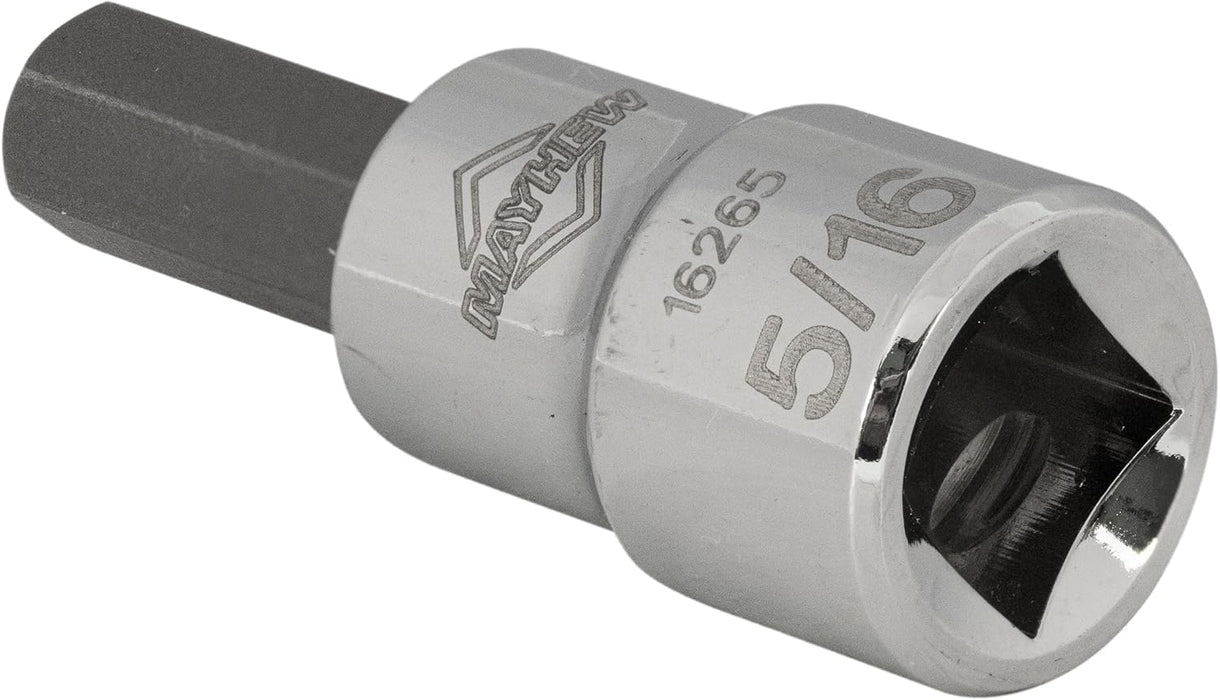 Mayhew Tools 16017 SAE Hex Socket Bit Set, 10-Piece, Polished Chrome