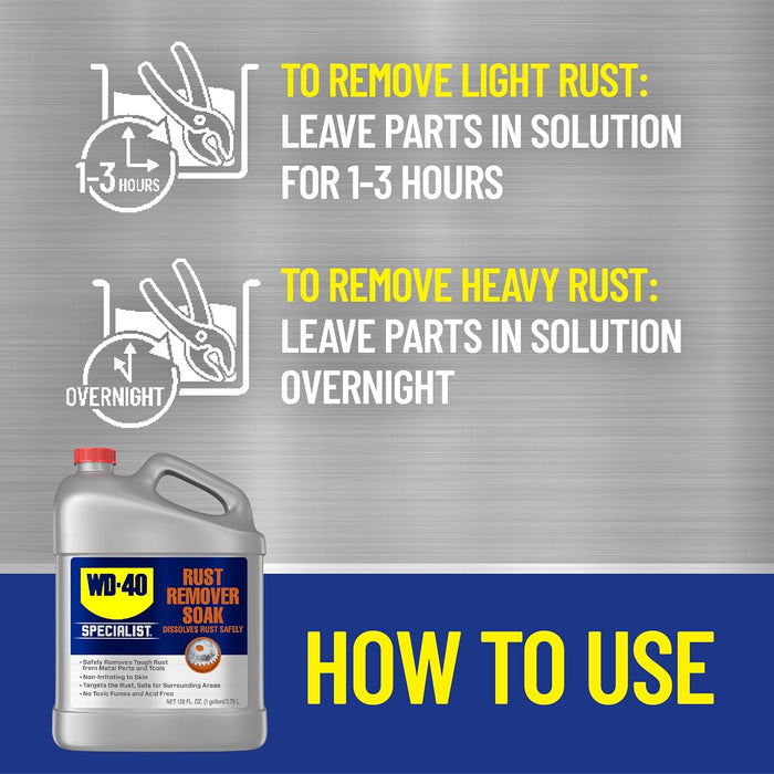 WD-40 300042-4PK Specialist Rust Remover Soak, 128 Fl Oz, One Gallon (Pack of 4)