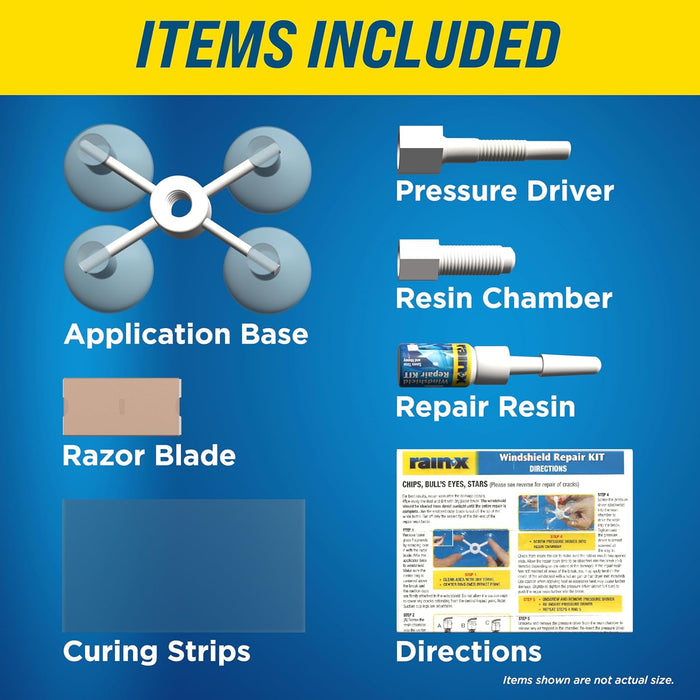 Rain-X 600001 Windshield Repair Kit, Quick and Easy Durable Resin Based Windshield Repair Kit for Chips and Cracks