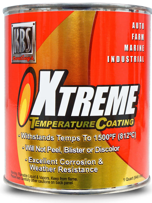 KBS Coatings 65402 Jet Black Xtreme Temperature Coating - 1 Quart, 32 Fl Oz (Pack of 1)