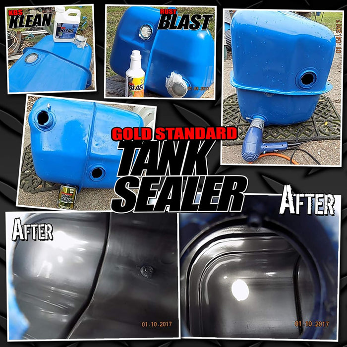 KBS Coatings 52000 Cycle Tank Sealer Kit, Complete Kit - Seals Up To 5 Gallon Tank, Lightly Pigmented Silver