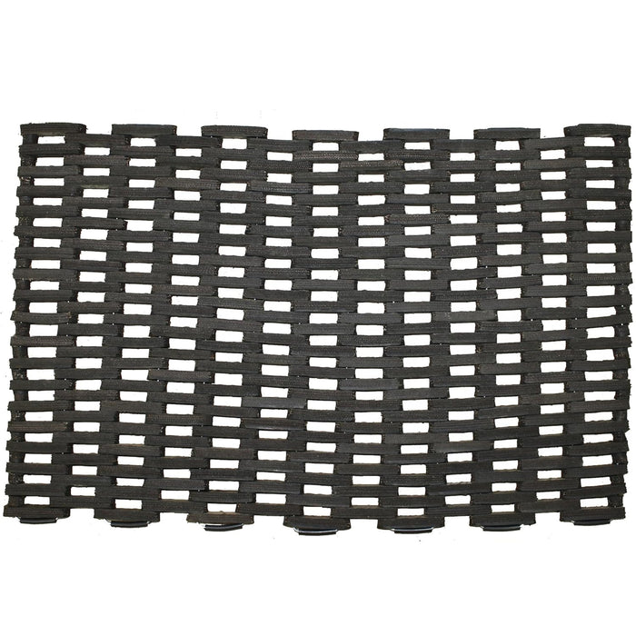 Durable Durite Recycled Tire-Link Outdoor Entrance Mat, Straight Weave, 20" x 30", Black