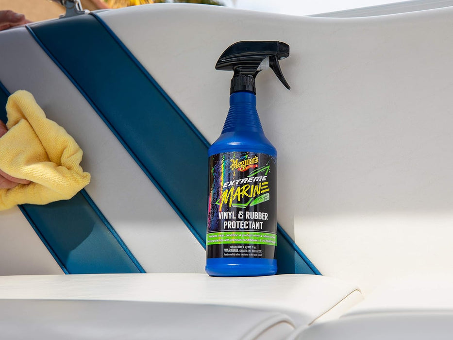Meguiar's | M180132 | Meguiar's Extreme Marine Vinyl & Rubber Protectant M180132 - Premium RV and Marine Vinyl and Rubber Protectant, Long-Lasting UV Protection, 32 Oz Spray