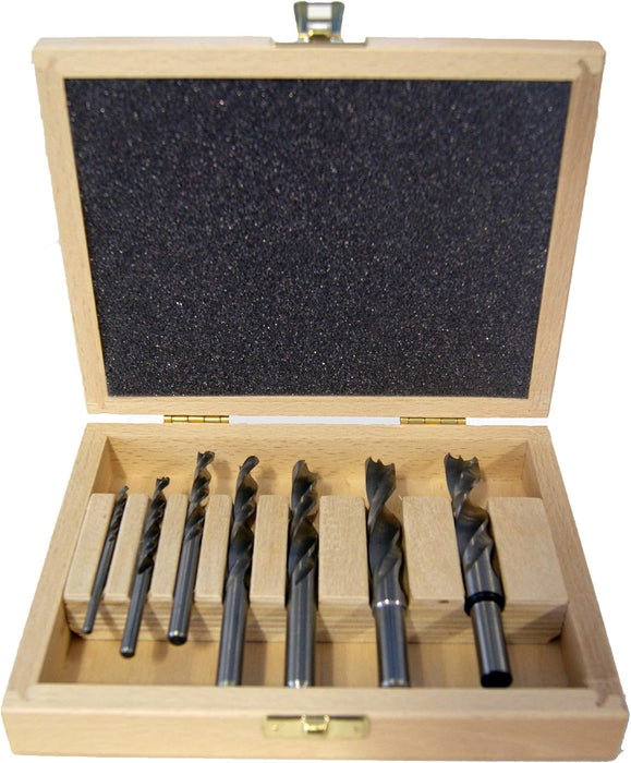 Fisch Brad Point Drill Bit Set, 7-Piece High Speed Steel Double Flute Wood Drill Bits, Sizes from 1/8" to 1/2", FSF-320814