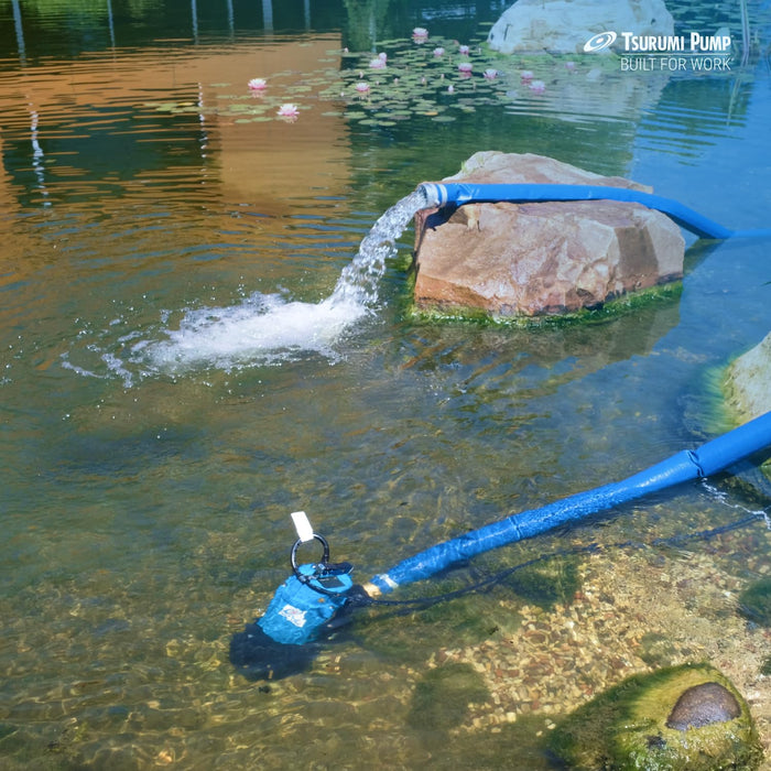 Tsurumi Pump HS3.75S Submersible Trash Pump with Agitator 1 HP 115V 3 in Discharge Ideal For Dewatering Applications, 61 GPM / 3660 GPH