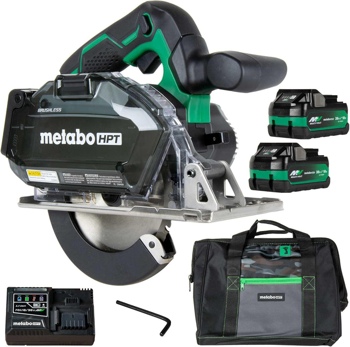 Metabo HPT 18V MultiVolt Cordless Circular Saw Kit | 5-3/8-Inch Metal Cutting Saw | Lifetime Tool Warranty | CD1805DB