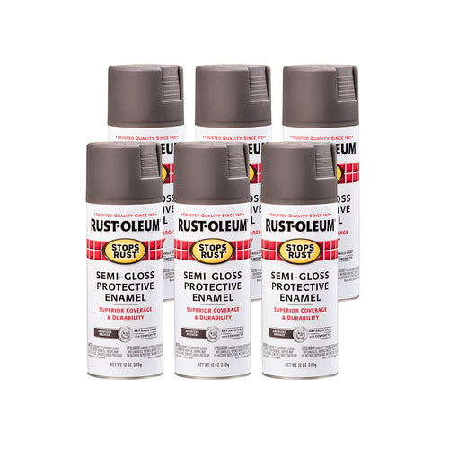 Rust-Oleum 7754830 Stops Rust Spray Paint, 12 Oz, Semi-Gloss Anodized Bronze (Pack of 6)