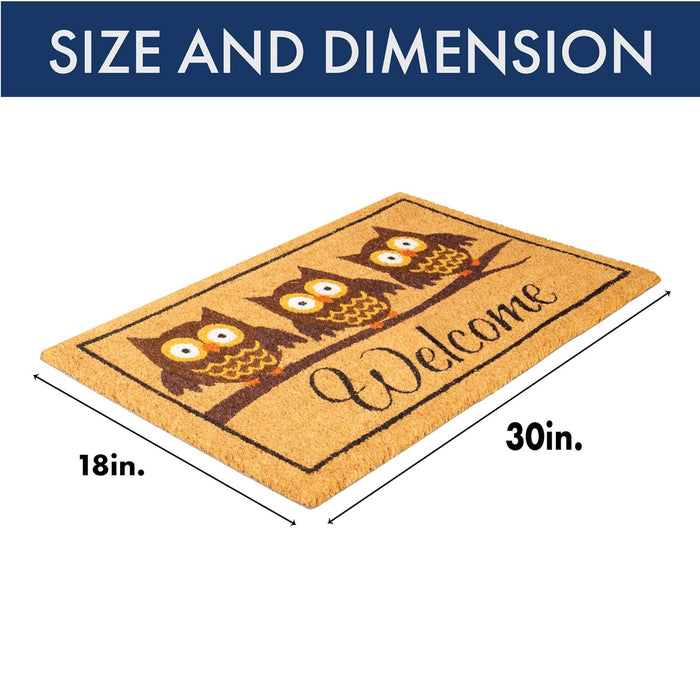 NoTrax, Owl, Vinyl-Backed Natural Coir Doormat, 18" x 30" - C12S1830OW