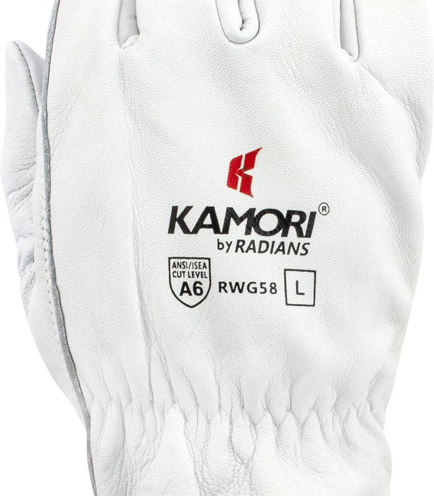 Radians RWG58M Unisex Cut Resistant A6 KAMORI White Grain Goatskin Driver, Medium