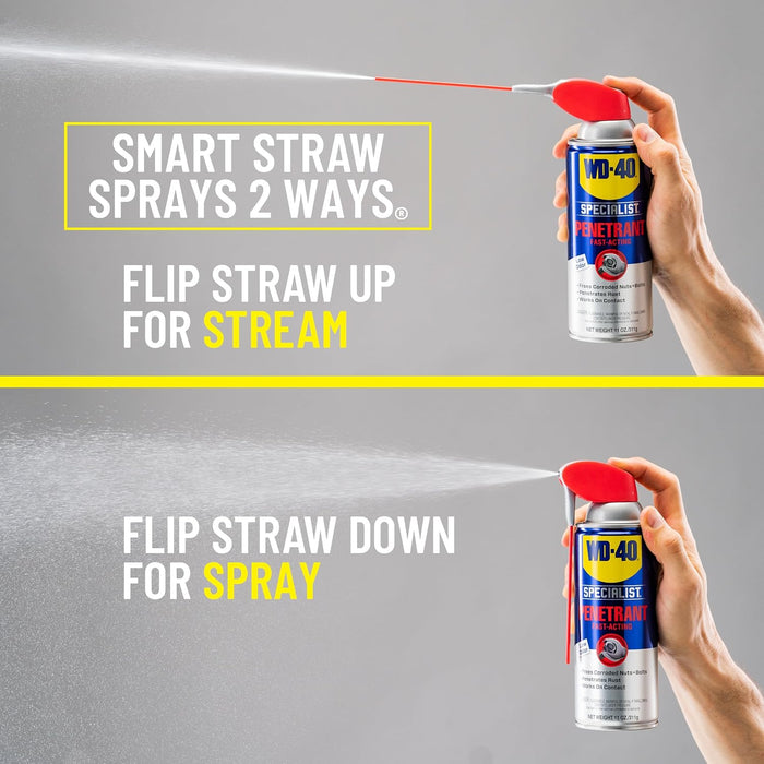 WD-40 300004 Specialist Penetrant with Smart Straw Sprays 2 Ways, 11 oz (6-Pack)