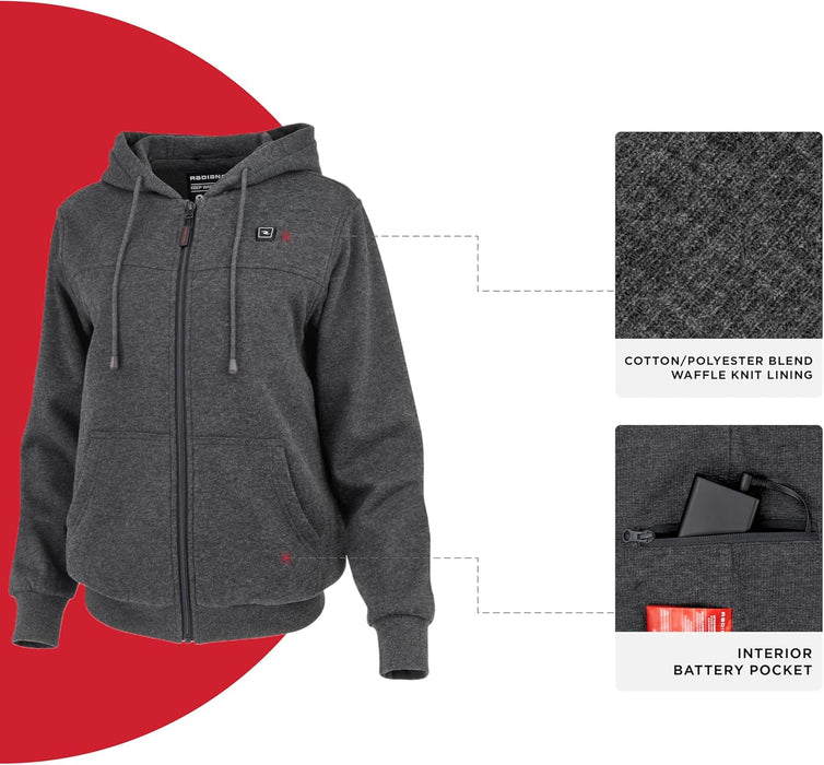 Radians (RHG-H301HG-XL) Women's Heated Apparel - Jackets, Heather Gray, X-Large