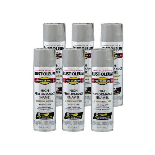 Rust-Oleum 7581838 Professional High Performance Enamel Spray Paint, 15 oz, Gloss Light Machine Gray (Pack of 6)