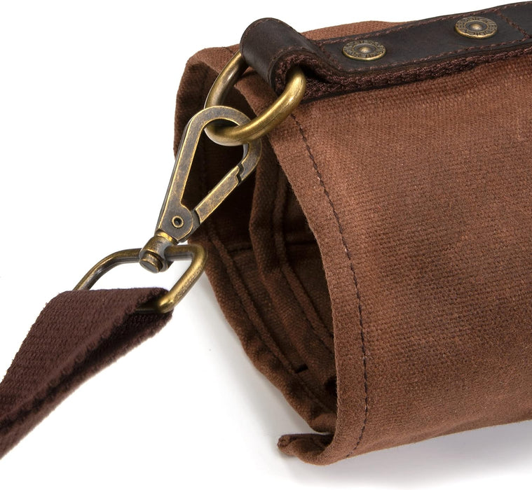 Dickies 57124 Chef Knife Roll Bag Portable Organizer and Cutlery Storage Roll, Waxed Canvas and Leather, Medium