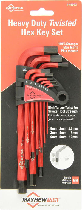 Mayhew Select 45053 Metric Twisted Hex Key Set, 9-Piece